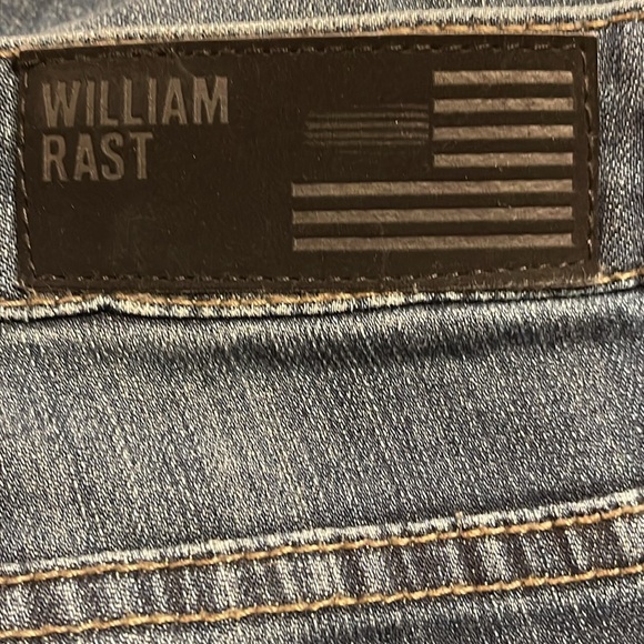 WILLIAM RAST W28 dark blue stretch jeans long inseam slight flare low rise tall - Picture 8 of 8